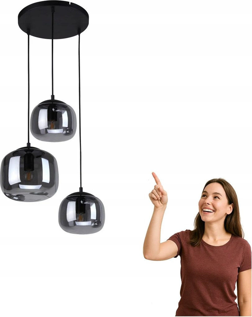 Függő lámpa Calto PND-67705-3-BK-SG Italux