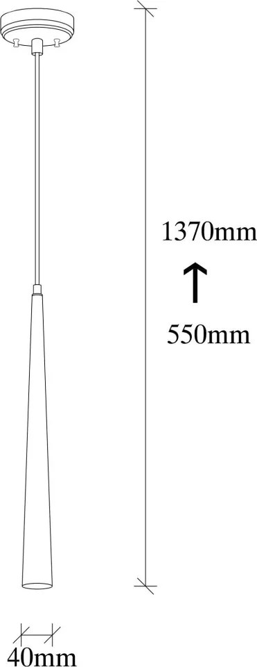 Uğur 6071 fekete fém LED függőlámpa