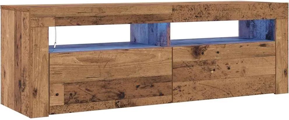 vidaXL antik fa színű szerelt fa TV-szekrény LED-ekkel 120x35x40 cm