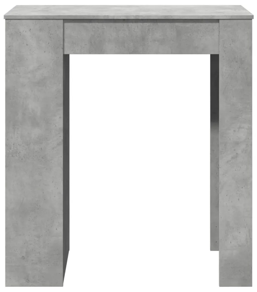 betonszürke szerelt fa tárolórekeszes bárasztal 95x47x103,5 cm