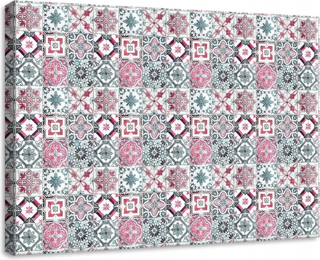 Vászonkép 70x50 Dekorációs csempék geometrikus minták virágos fali motívumok