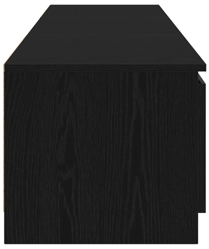 TV Szekrény LED Fénnyel, Fekete Tölgy, 140x40x35,5 cm, Fa Műanyag