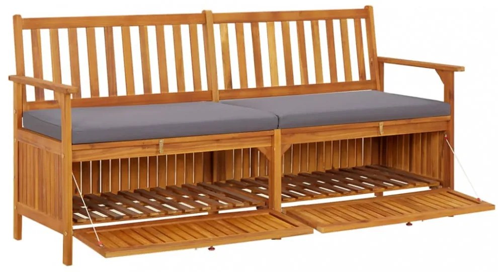 tömör akácfa tárolópad párnával 170 cm