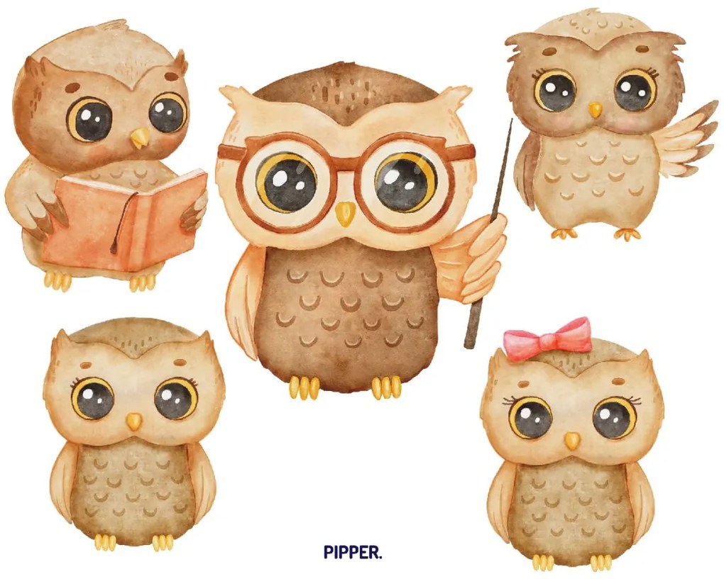 PIPPER. Textil falmatrica "Baglyok az iskolában"