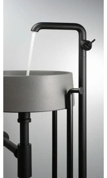 Deante CQS_SU4S - SILIA ráépíthető mosdó, Ø 36 cm, gránit/metál szürke