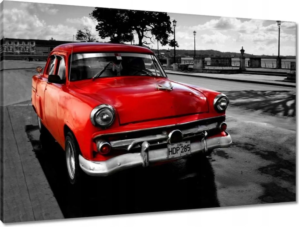 Vászonkép 90x60 Kubai piros autó