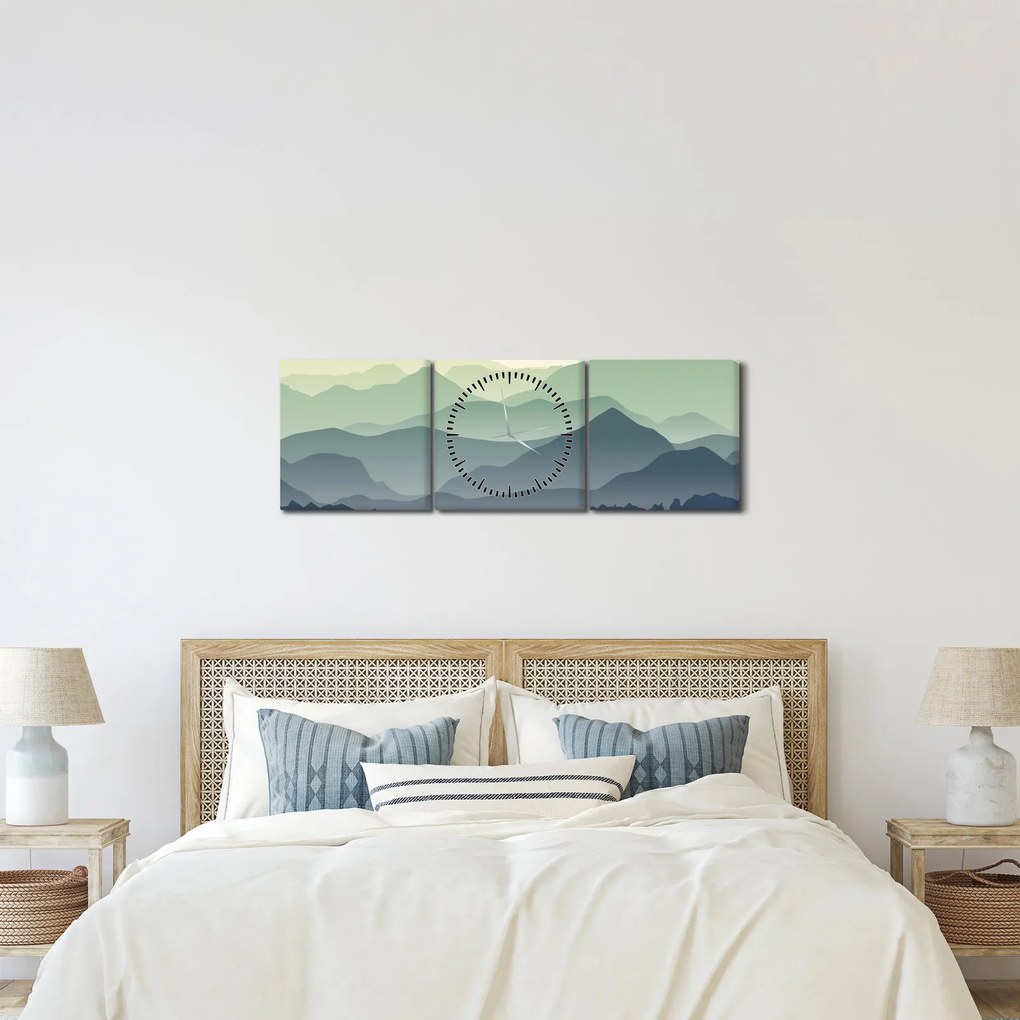 Kép - Forest Mountain (órával) (90x30 cm)
