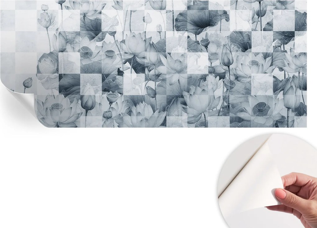Design fali fotótapéta öntapadós lótuszvirágok 250x104 cm