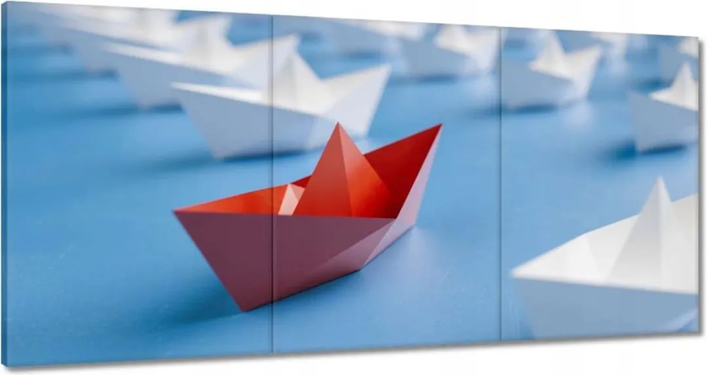 Vászonkép 180x90 Piros papírhajó