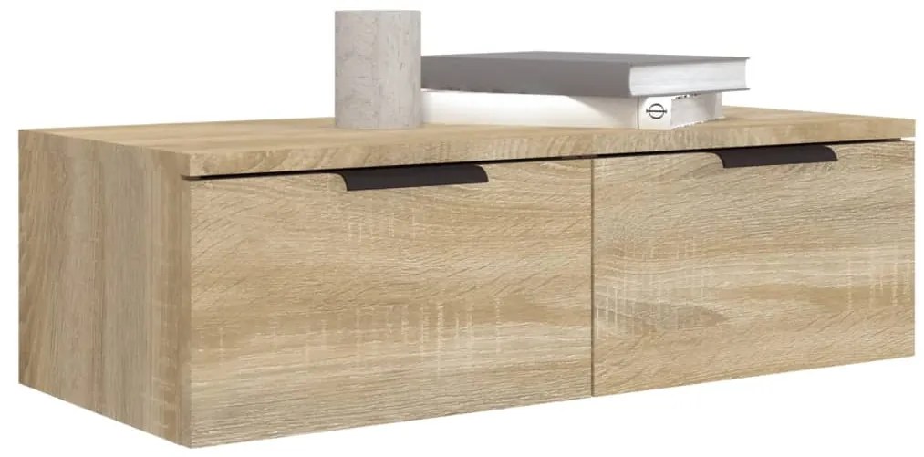2 db sonoma tölgyszínű szerelt fa fali szekrény 68x30x20 cm