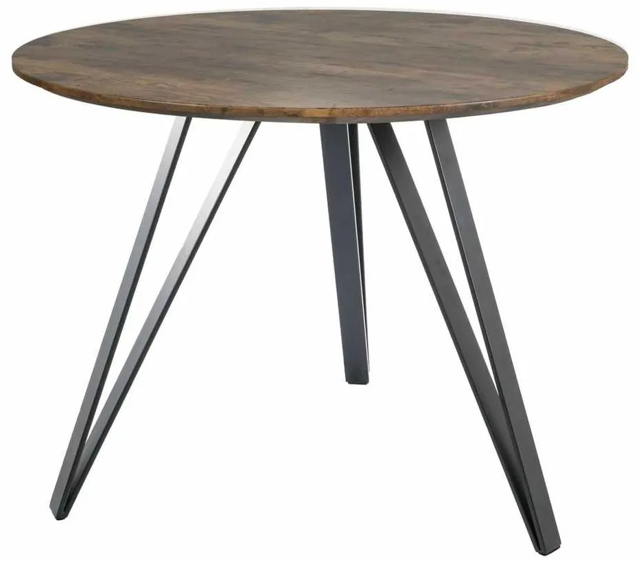 Tetis étkezőasztal, 100 cm átmérő, dió / fekete