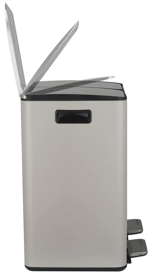 Szürkésbarna acél szelektív pedálos szemetes 2x20 l Aliya – Spirella