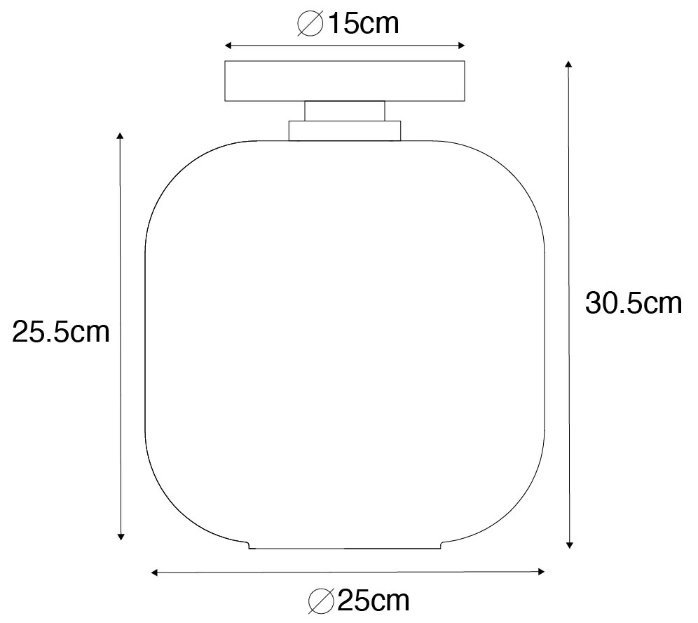 Okos mennyezeti lámpa sárgaréz és borostyánszínű üveggel, WiFi G95-tel - Zuzanna