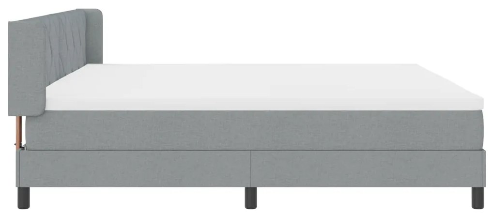 Boxspring Ágy Matrac Kíséretében, Világosszürke, 200x200 cm, Szövet