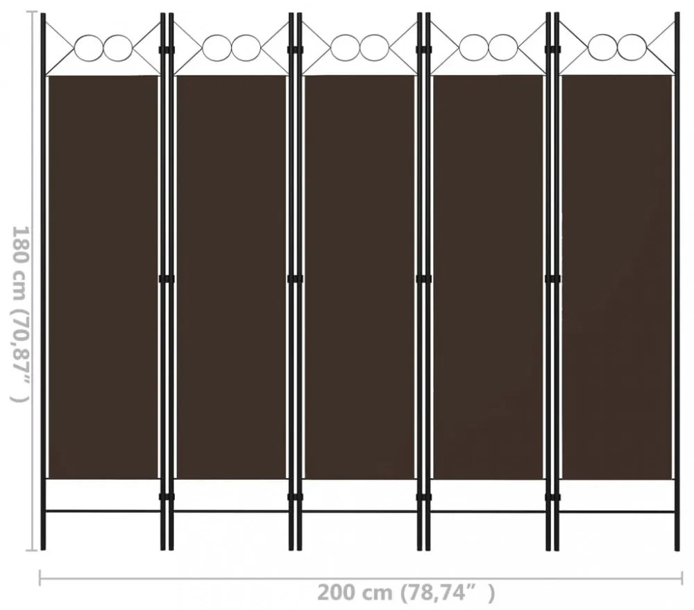 barna 5 paneles paraván 200 x 180 cm