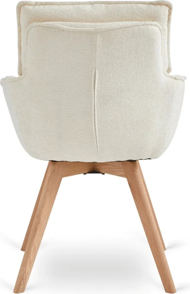Forgó szék krém színben, bouclé kárpittal, DIAS