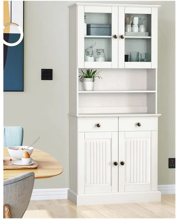 Fehér borovi fenyő tálalószekrény 181x34 cm Mille – Støraa