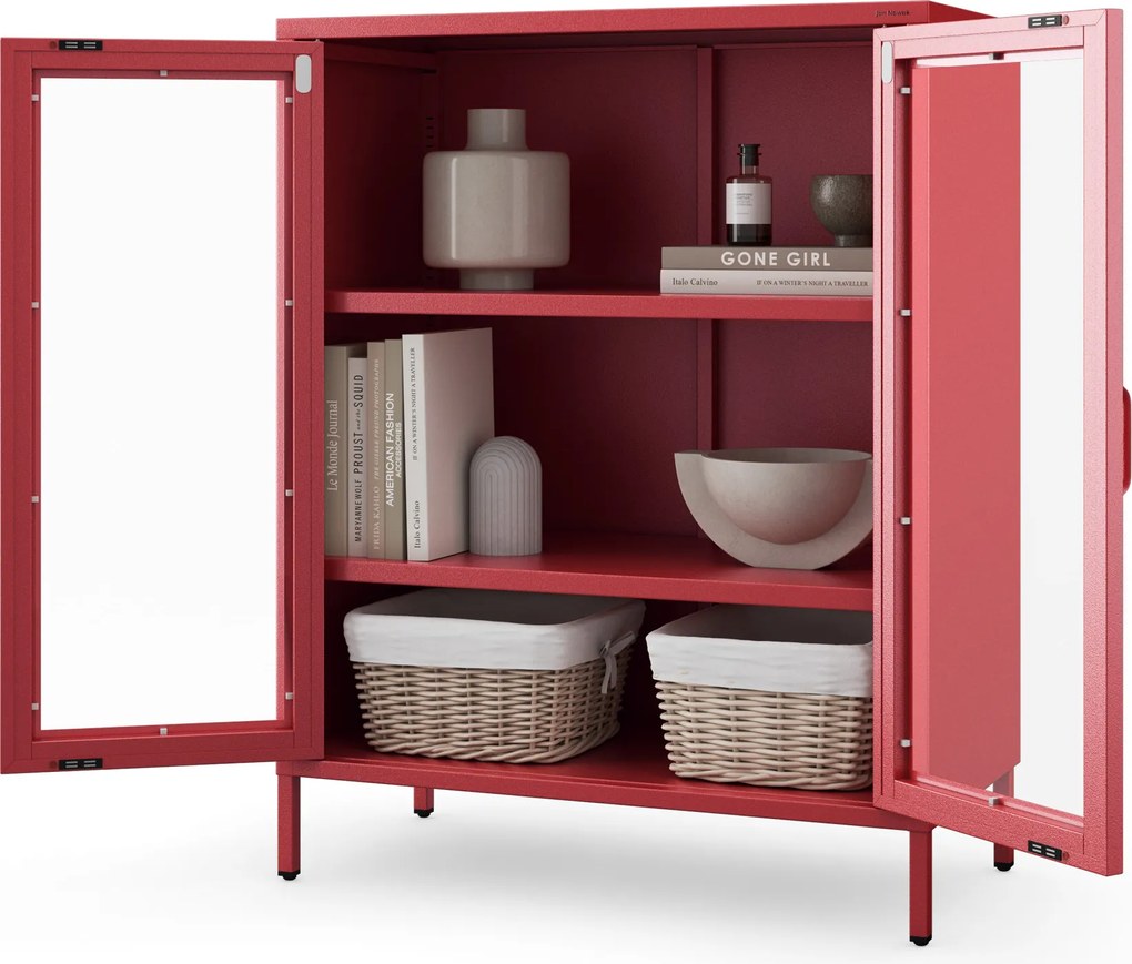 Vitrin GINA, 800 x 1015 x 400 mm, Modern: piros