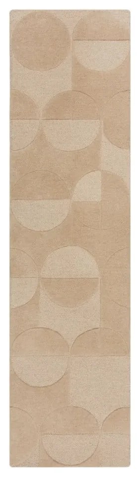 Bézs gyapjú futószőnyeg 60x230 cm Gigi – Flair Rugs