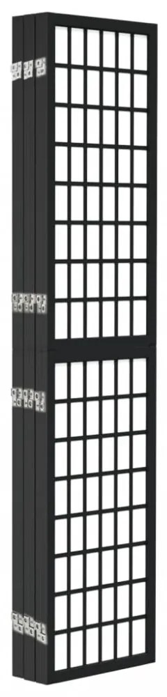 6 paneles fekete japán stílusú összecsukható paraván 240x170 cm