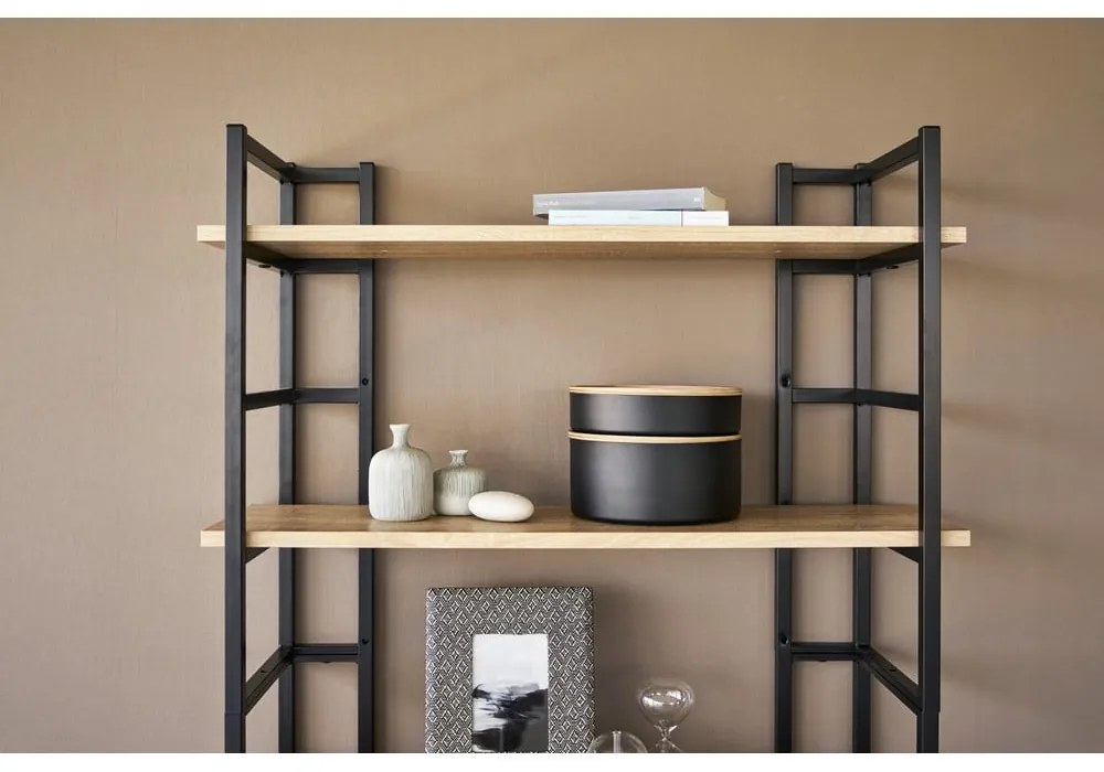 Fekete fedeles fém tárolódoboz ø 22x6 cm Rin – YAMAZAKI