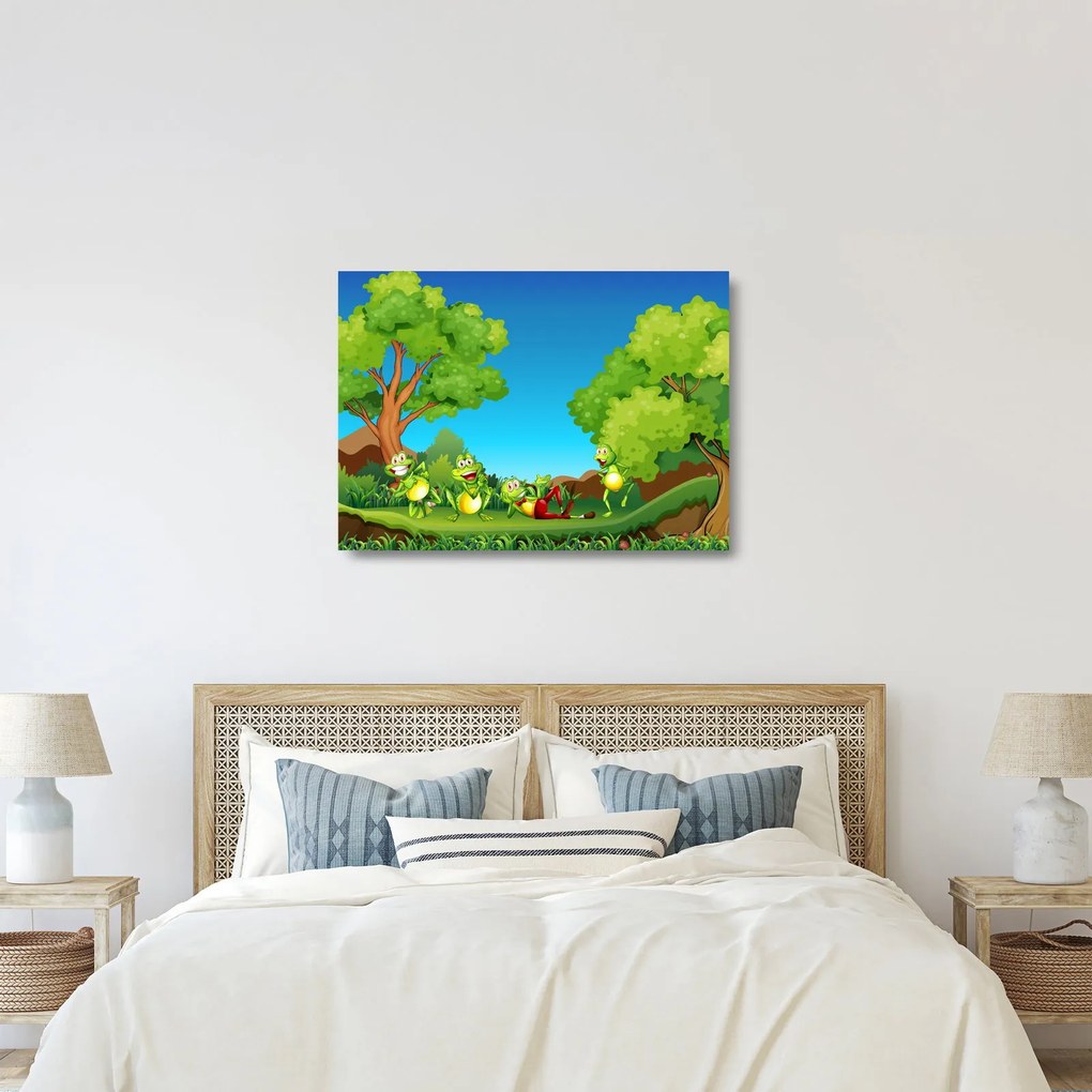 Kép - Boldog békák (üvegen) (70x50 cm)