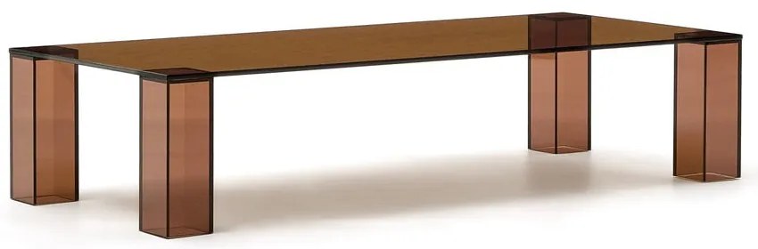 Barna üveg dohányzóasztal 60x140 cm Adularia – Kave Home