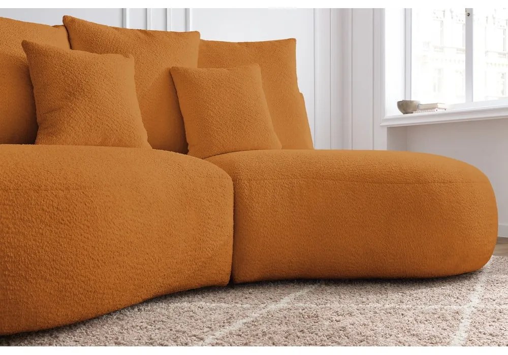 Mustársárga buklé szövet kanapé 260 cm Saint-Germain – Bobochic Paris