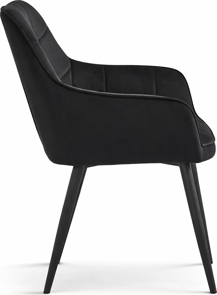 Étkezőfotel VARSI VELVET fekete lábakkal, fekete