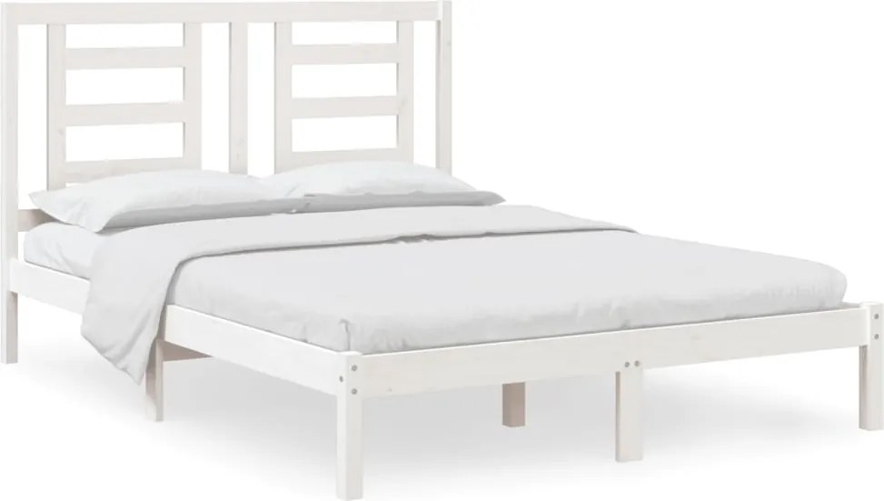 vidaXL fehér tömör fenyőfa ágy matrac nélkül 140 x 200 cm