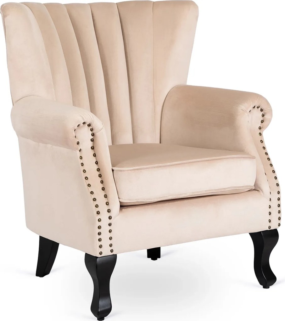 Fotel bézs bársony kárpittal – MALLO