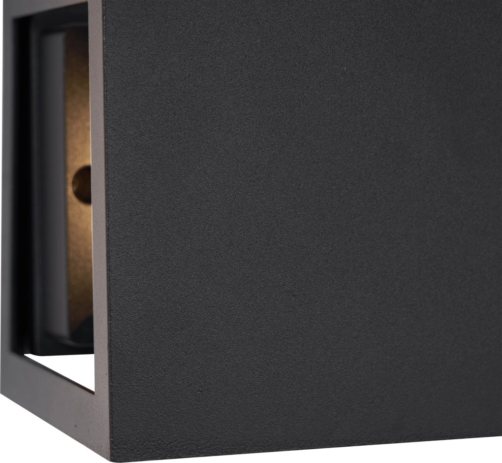 Modern fekete fali lámpa LED-del IP44 - Edwin Quadro