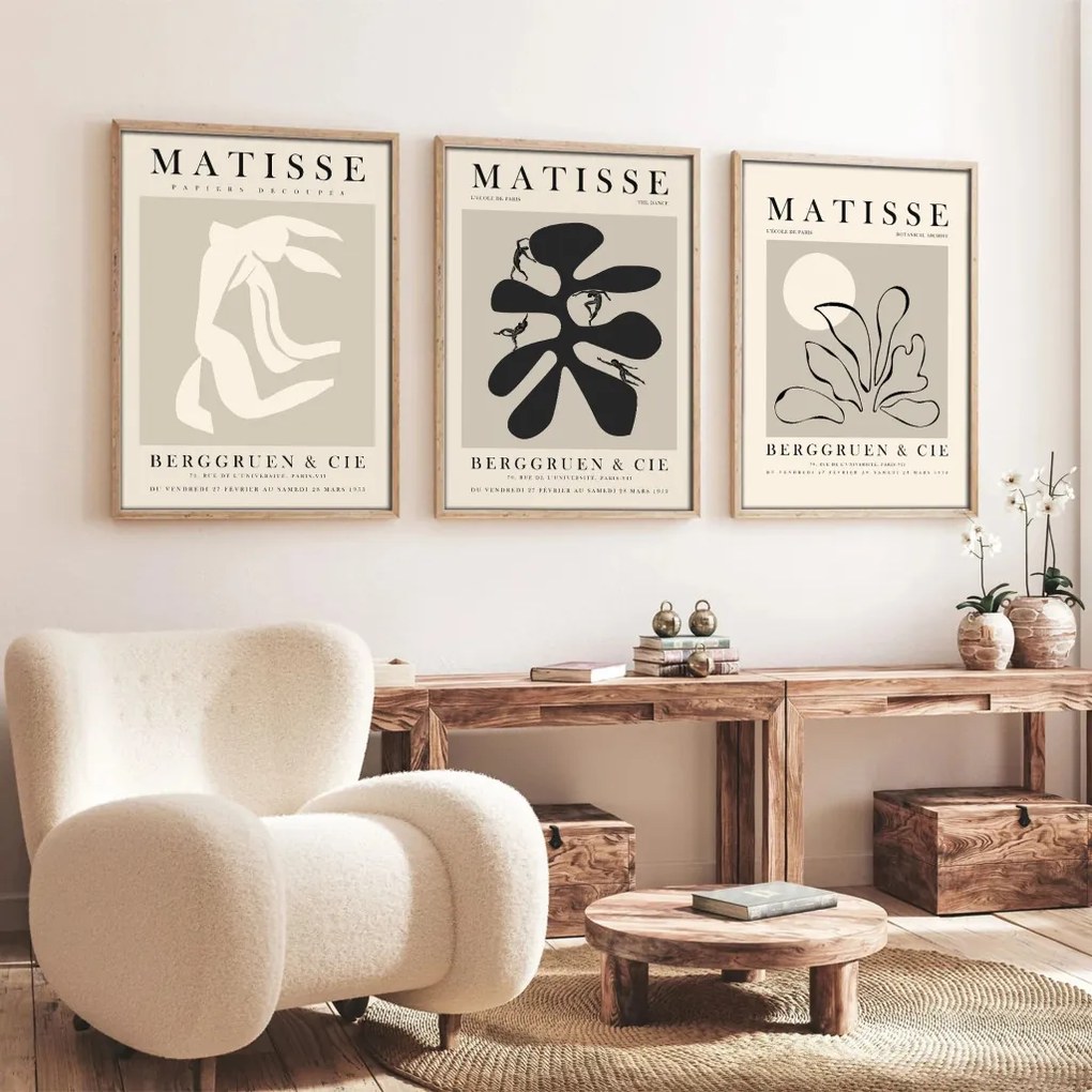 Huhu252 keretezett MDF falikép, 50 x 70 cm, 3 db-os szett