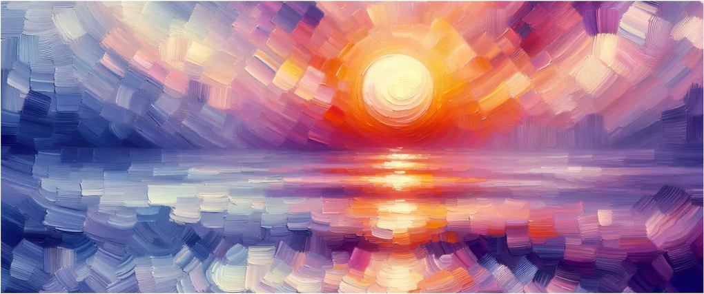 Kép - Színes művészi naplemente (120x50 cm)