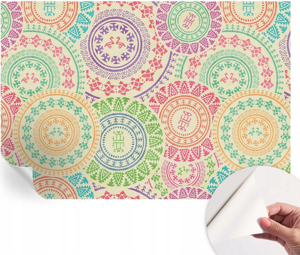 Modern öntapadós fali fotótapéta Színes mandalák 152x104 cm