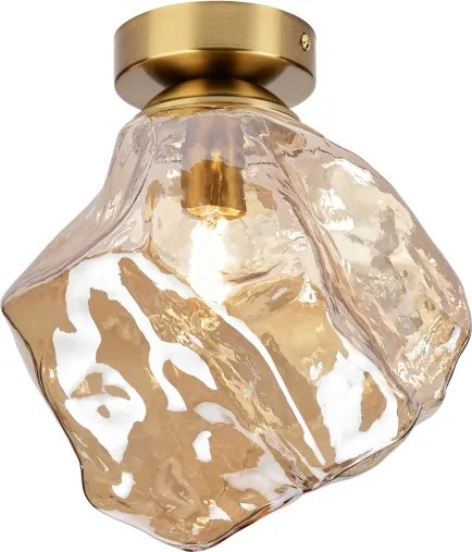 Mennyezeti lámpatest CRISTAL 1xE14/15W/230V sárgaréz/füstös bézs