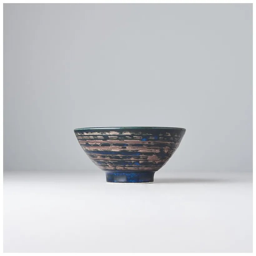Copper Swirl kék kerámia tál, ø 16 cm - MIJ