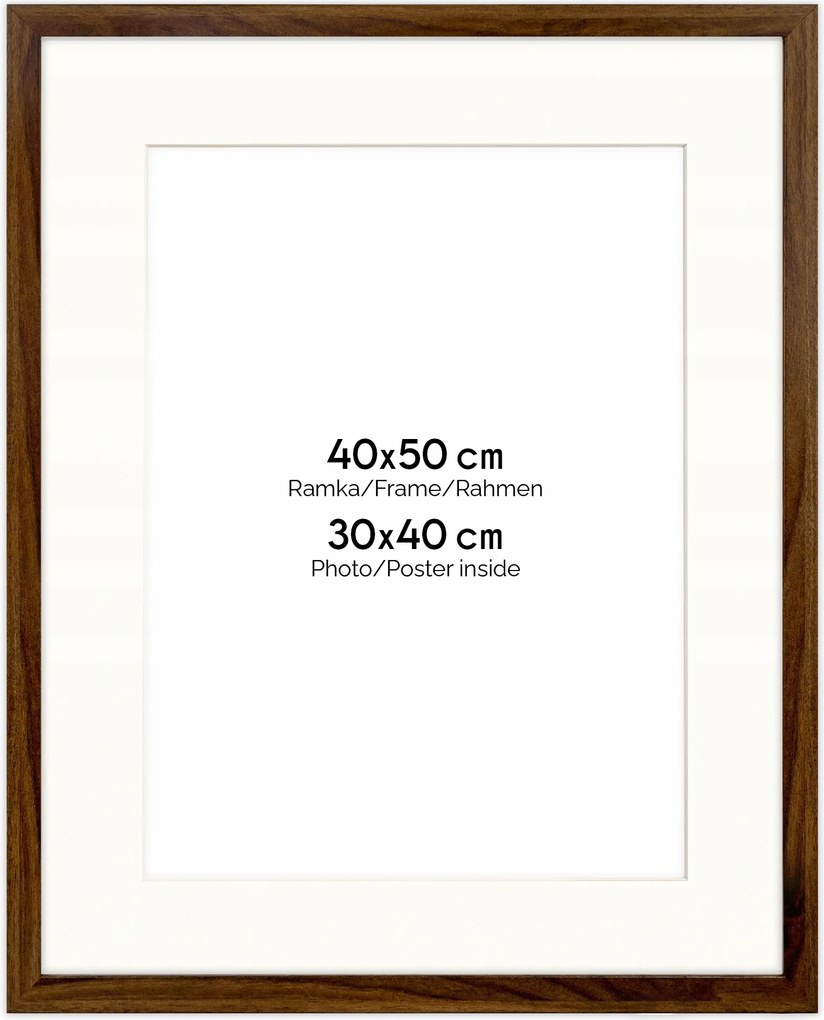 Barna képkeret 40x50 cm passe partout (30x40 cm)