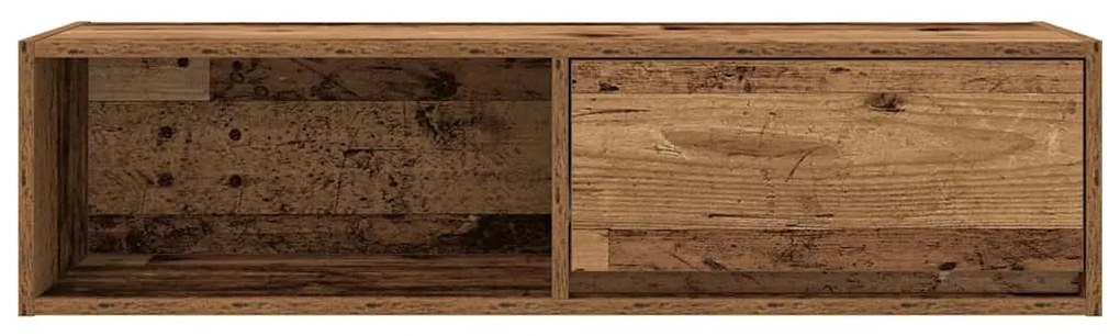 2 db antik fa szerelt fa fali TV-szekrény 100x31x25,5 cm