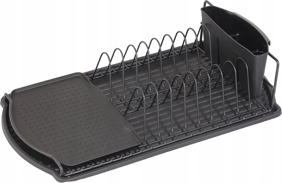 Torino fekete acél edényszárító, szabadonálló 475x265 mm
