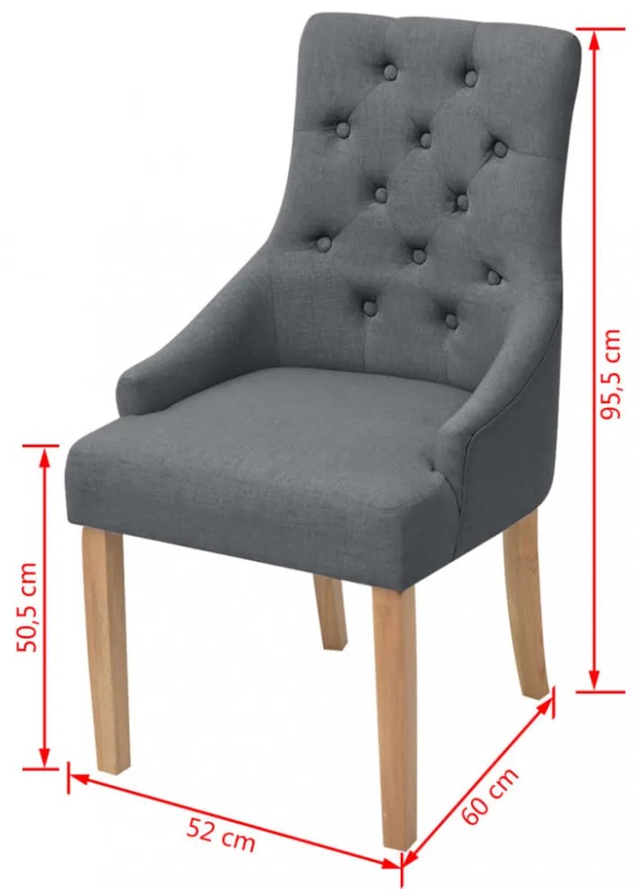 6 db sötétszürke szövet étkezőszék