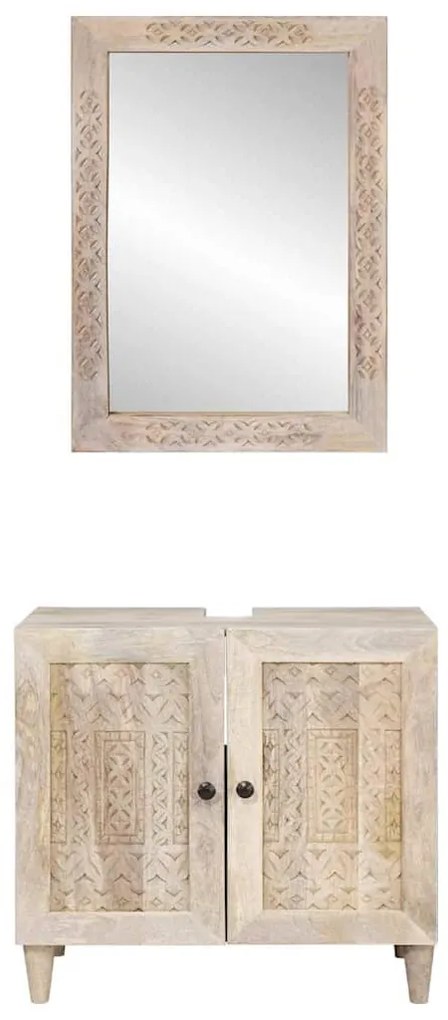 Fürdőszoba bútor szett tárolóval 2 pcs Fehér 62 x 33 x 58 cm