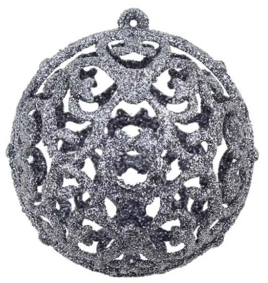 100 darabos fehér/szürke karácsonyi gömb készlet 3/4/6 cm