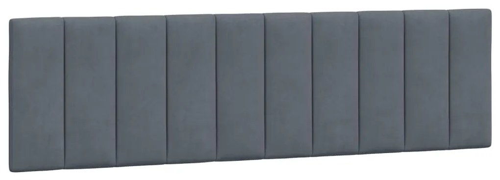 sötétszürke bársony fejtámla párna 180 cm