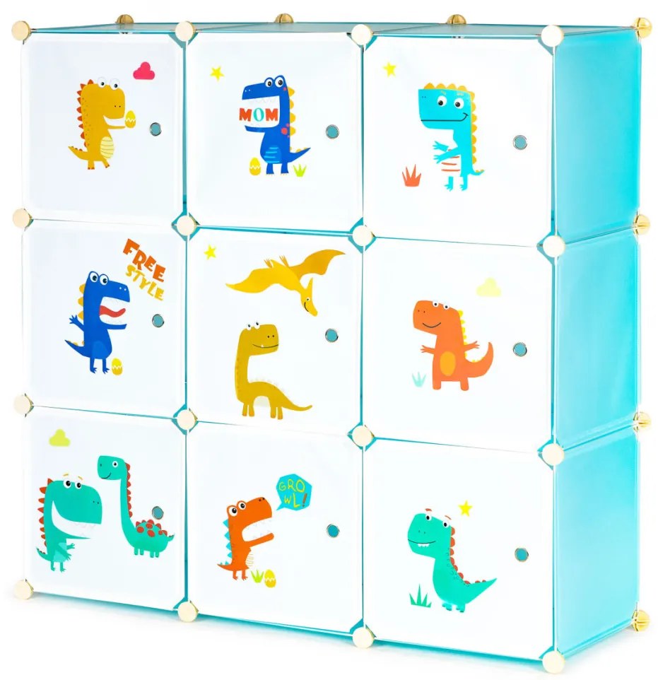 Dínós játéktároló szekrény 109x37x109 cm