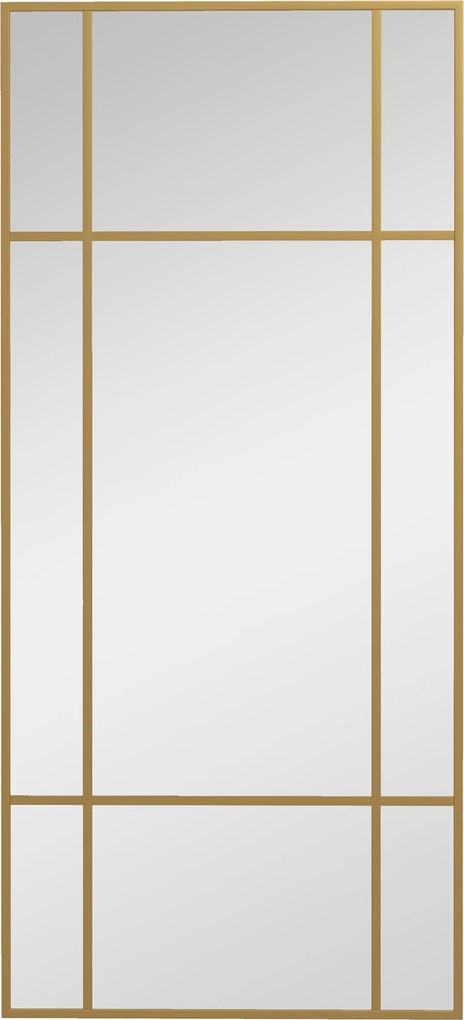 HOMCOM Fali Tükör 110 x 50 cm Dekoratív Tükör Fém Kerettel, Téglalap Tükör Hálószobába, Fürdőszobába Arany | Aosom