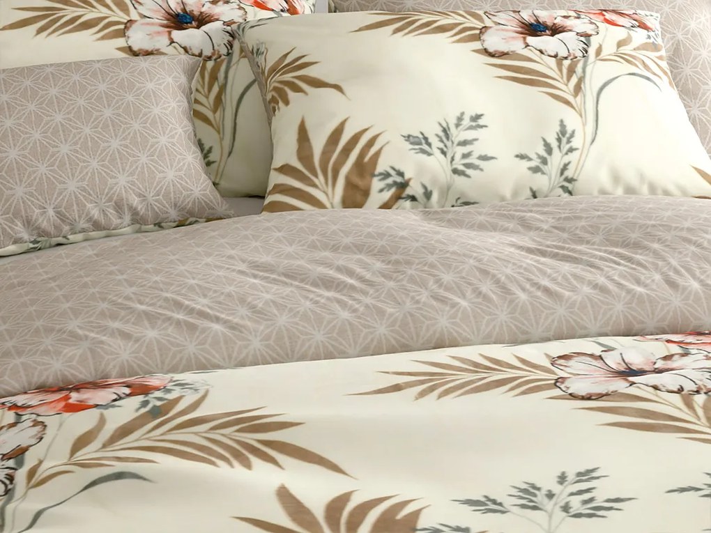 Kétoldalas ágynemű DUO SENSE SANDORA krémszínű + Párnahuzat 40x50 cm INGYENESEN Ágyneműhuzat mérete: 70 x 90 cm | 140 x 200 cm