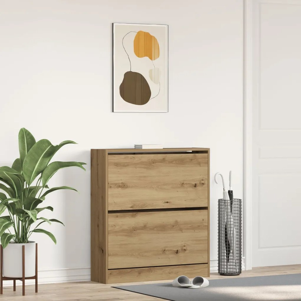 Cipőtároló Fekvő Zsúfolt Tölgy 80x21x87,5 cm
