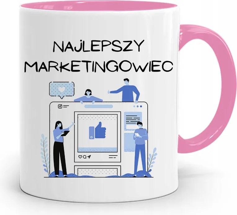 Marketingeseknek Marketing Bögre Rózsaszín Ajándék fényképes nyomtatással