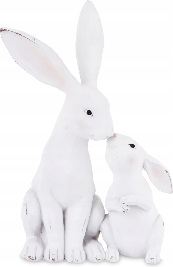 Nyuszi figura nyuszi kicsi és nagy nyuszi. Anya és gyermeke. Lakásdekoráció.